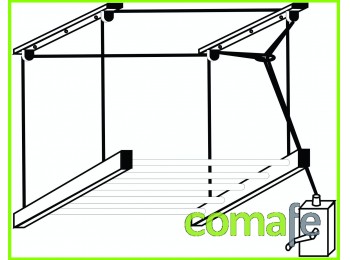 Tendedero techo manivela 1,80m