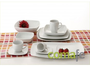 Plato llano cuad 26 cm porcela