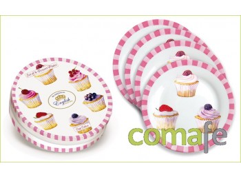 Plato postre 19 cm set 4 ud. r