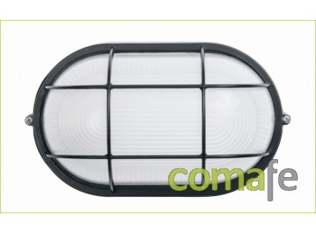 Aplique oval c/rej ip 54 negro