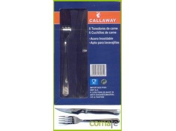 Cuchillo 6 y tenedor 6 inox 12