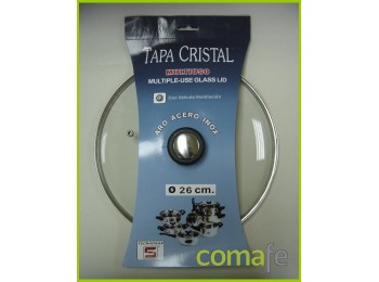 Tapa cristal aro inox con valv