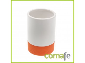 Vaso ba?o blanco-naranja