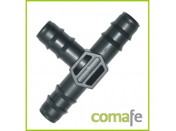 Conector riego t 16mm 5pz natu