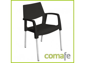 Sillon resina aluminio negro g