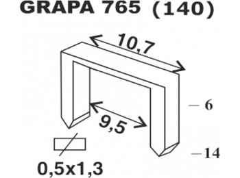 Grapa modelo 765 08mm 5.000 pz