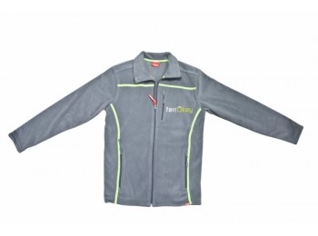 Chaqueta m/l verde/gris bord.