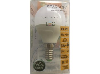 Lampara led esf. e14 6w 600lm