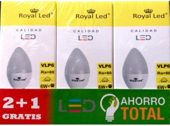 Lampara led vela e14 6w 600lm