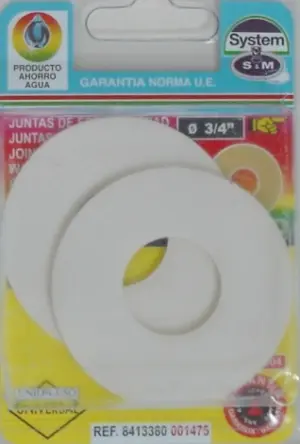 JUNTA PLANA LAVABO 3/4" 2 PZ