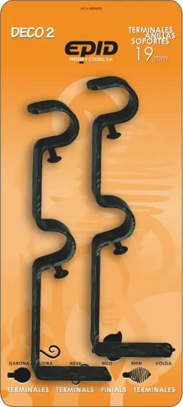 SOPORTE DOBLE 19MM METAL NEGRO