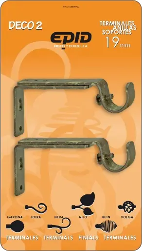 SOPORTE EXTEN 19MM METAL CREMA