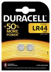 PILA BOTON LR44 2 PZ DURACELL
