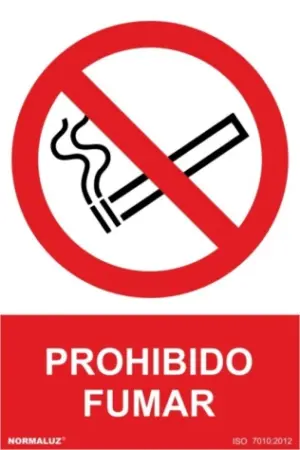 SEÑAL PVC PROHIBIDO FUMAR 300X