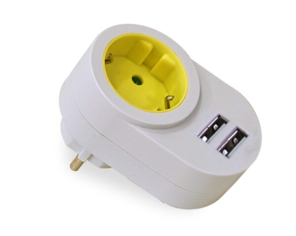 ADAPTADOR 16A-250V 1T+2USB