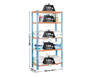 ESTANTERIA 5B S/T 2000X1000X50
