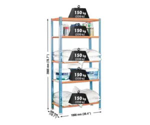 ESTANTERIA 5B S/T 2000X1000X50