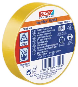 CINTA 20MT X 19MM AMARILLA TES