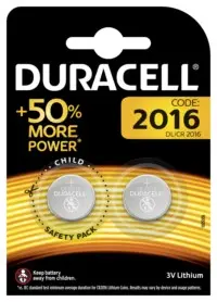PILA BOTON 2016 2 PZ DURACELL