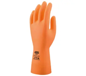GUANTE LATEX NARANJA FLOCADO T