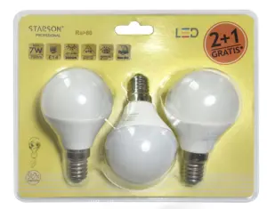 LAMPARA LED ESF. E14 7W 3 PZ