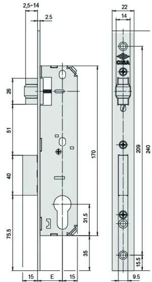 CERRADURA 44671.25.0 AC. CINCA