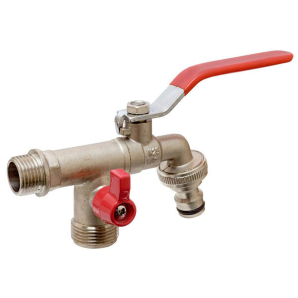 GRIFO CURVO DOBLE SALIDA 1/2X3