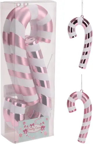 ADORNO NAVIDAD BASTON ROSA 4 P