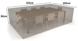 FUNDA MESA RECT + 8 SILLAS 325