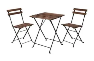 MESA MADERA METAL +2 SILLAS PL