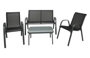 CONJUNTO CAFE ACERO TEXTILENE