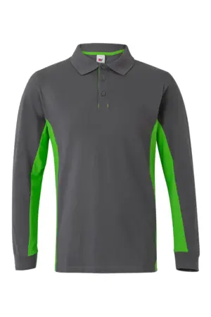 POLO MANGA LARGA GRIS/VERDE 18