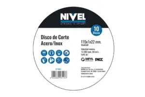 DISCO CORTE INOX 115X1X22MM LA