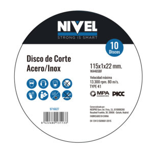 DISCO CORTE INOX 115X1X22MM LA