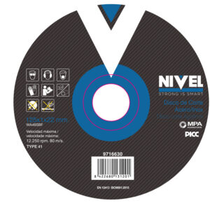 DISCO CORTE INOX 125x1x22MM NI