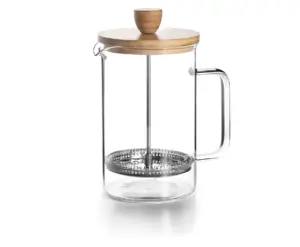 CAFETERA EMBOLO CRISTAL/MADERA