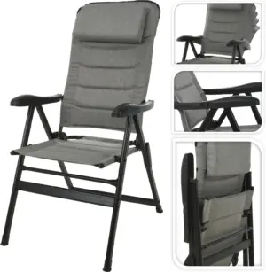 SILLA CAMPING PLEG. GRIS 76X57