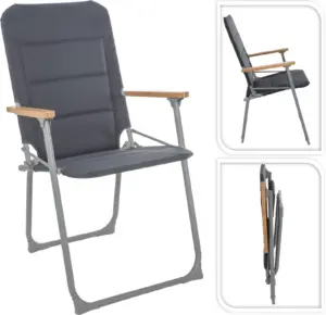 SILLA CAMPING PLEG. GRIS 62X55