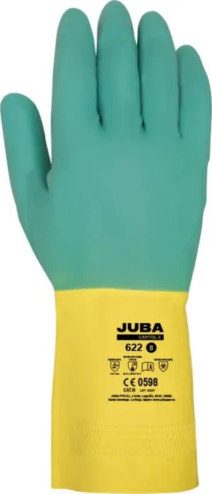 GUANTE LATEX BICOLOR FLOCADO T