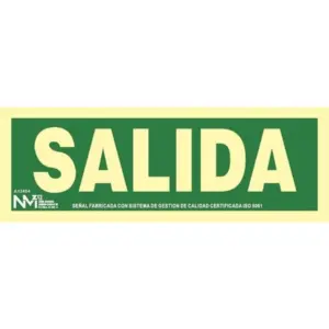 SEÑAL SALIDA PVC 1MM 105X300MM