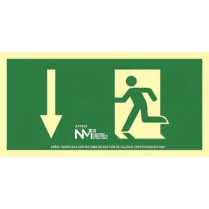 SEÑAL EVACUACION FLECHA ABAJO