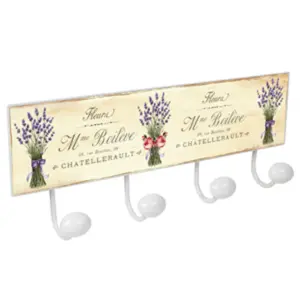 PERCHA PARED PORC. LAVANDA 4 P