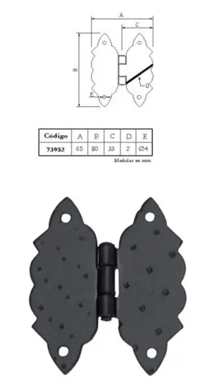 BISAGRA MARIPOSA 65X80MM 73952