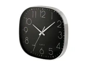 RELOJ PARED CUADRADO 28 CM NEG