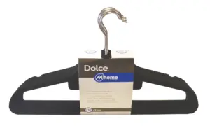 PERCHA PLASTICO TERCIOPELO NEG