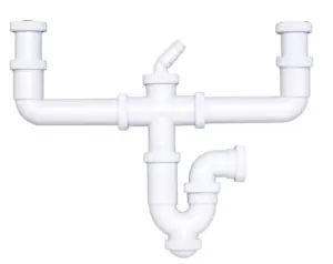SIFON CURVO DOBLE CON TOMA Ø 4