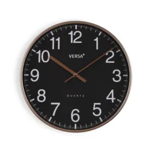 RELOJ PARED REDONDO NEGRO 30CM