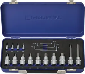 LLAVE VASO PUNTA HEXAG. 1/4 +1