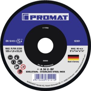 DISCO CORTE INOX Ø115X1,0MM GR