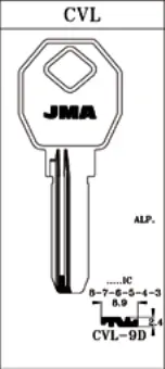 LLAVE LATON JMA CVL-9D